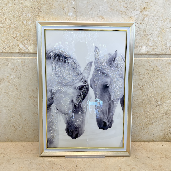 ホワイトホース｜額絵｜ジュエル / White horse｜OBJ3037IB