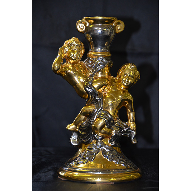 Pottery - Angel Candle Stand / 陶器 - キャンドルスタンド｜Gold Series / ゴールドシリーズ｜Angela Rigon  : イタリア｜OBJ0104RGN