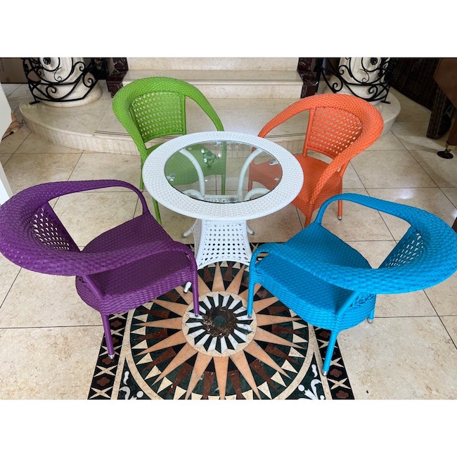 Garden Furniture / ガーデンテーブルチェア5点セット  ｜Garden Round Table｜Multicolor｜IB Selection｜HGE3005IB