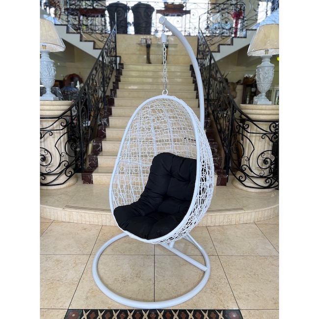 Garden Furniture / Hanging Chair / 速乾性の布 ハンギングチェア（Blackクッション付） - 洋なし型/ゆったり/ゆりかご｜IB Selection｜HGE3009IB