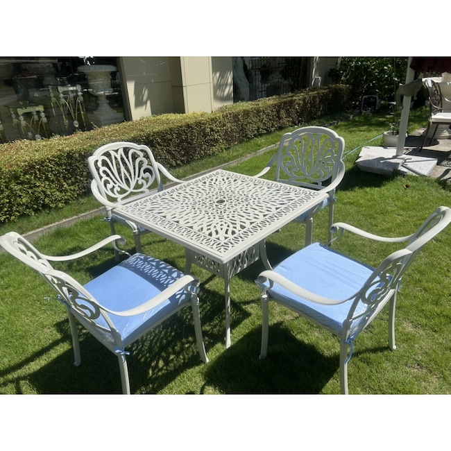 Garden Furniture / ガーデンテーブルチェア5点セット  ｜Garden  Table｜White｜IB Selection｜HGE5049IB