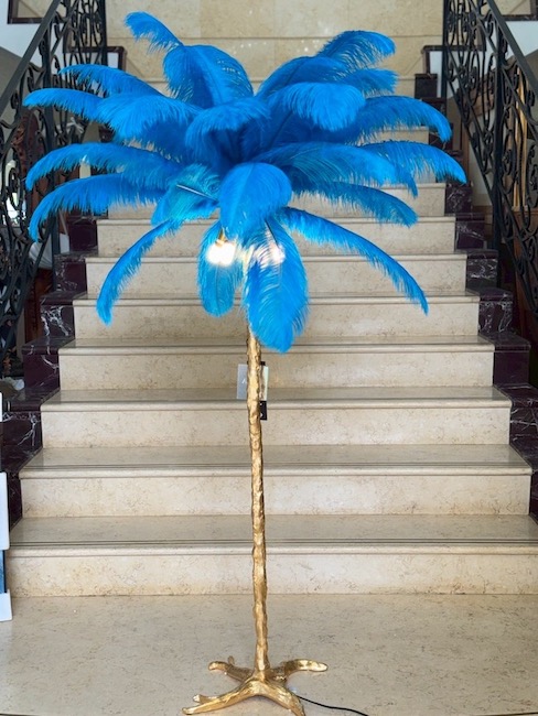 ダチョウフェザースタンドライト ｜ブルー｜ostrich feather｜light ｜LMP7070IB
