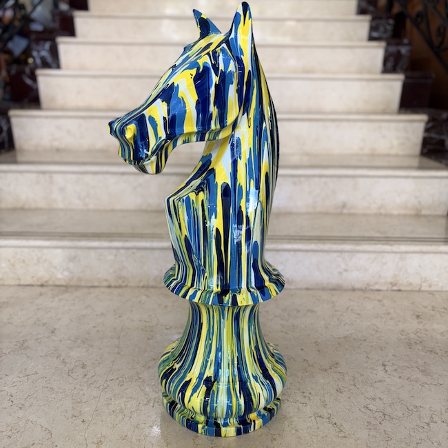 ペンキオブジェ｜オブジェ|馬|ブルーイエロー|objet| OBJ5005IB