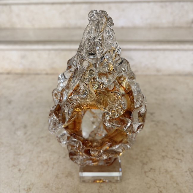 ガラスオブジェ｜オレンジ｜モダン｜サンゴ｜modern｜OBJ5008IB