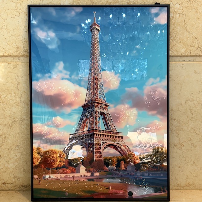 ブルー｜エッフェル塔｜額絵｜ジュエル / blue effel tower｜OBJ7007IB