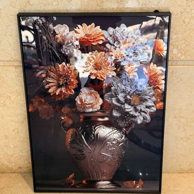 オレンジ ブラック｜花瓶｜額絵｜ジュエル / orange black flower vase｜OBJ7012IB