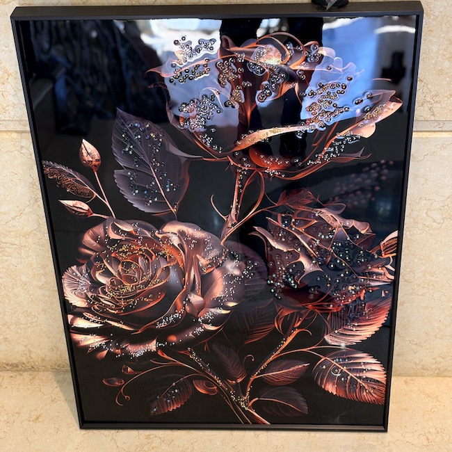 ブラック｜薔薇｜額絵｜ジュエル / black roads｜OBJ7015IB