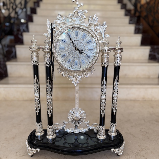 クリスタルホールクロック｜クリア|ブラック・シルバー|オブジェ |Crystal|hole |clock|clear|black silver|Objet OBJ7053IB