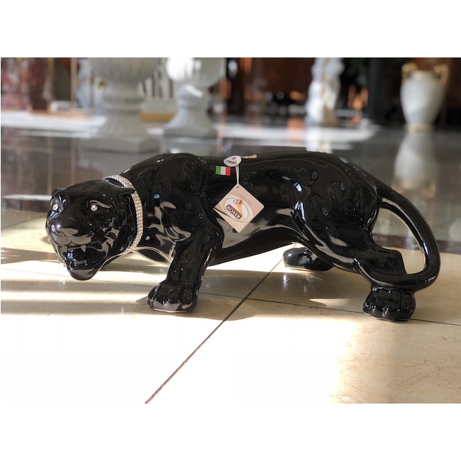 陶器オブジェ｜陶器｜Black Leopard / 黒ひょう｜OBJ0175IB