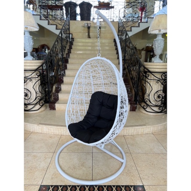 Garden Furniture / Hanging Chair / 速乾性の布 ハンギングチェア（Blackクッション付） - 洋なし型/ゆったり/ゆりかご｜IB Selection｜HGE3009IB