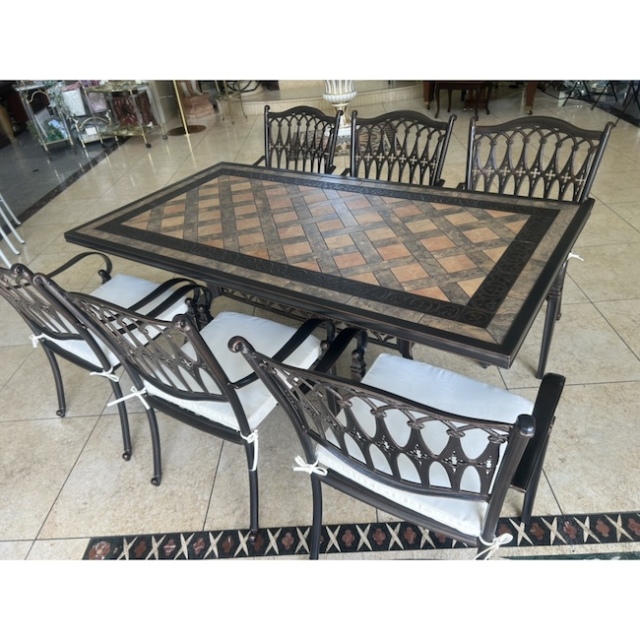 Garden Furniture / アイアンガーデンテーブルチェア7点セット  ｜Garden Iron Table｜Brown｜IB Selection｜HGE5004IB