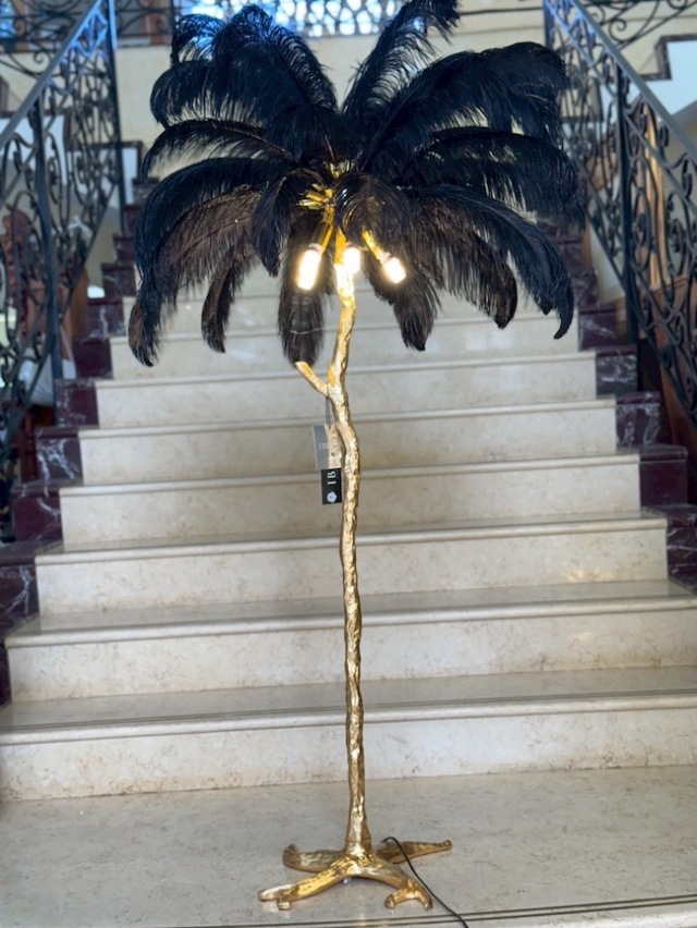 ダチョウフェザースタンドライト ｜ブラック｜ostrich feather｜black ｜LMP7072IB