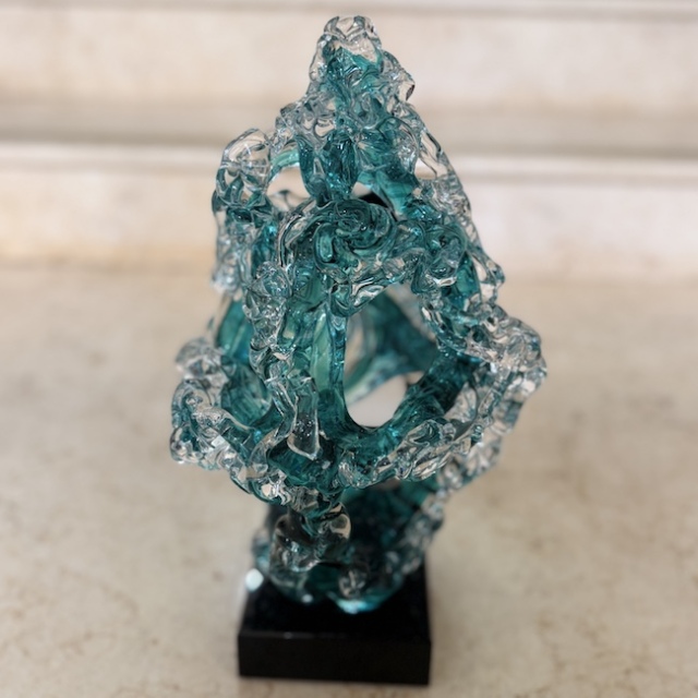 ガラスオブジェ｜ブルー｜モダン｜サンゴ｜modern｜OBJ5007IB