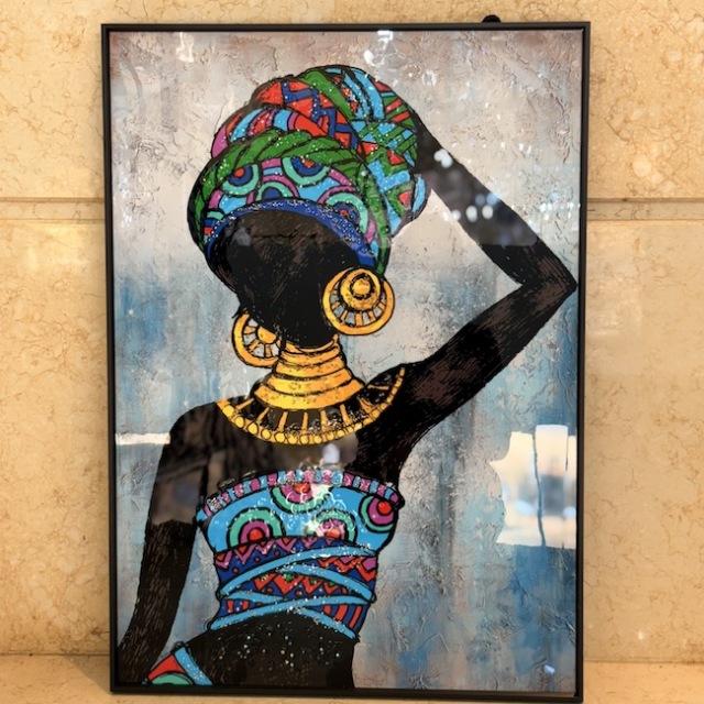 ブルー｜女性シルエット｜額絵｜ジュエル / blue silhouette｜OBJ7018IB