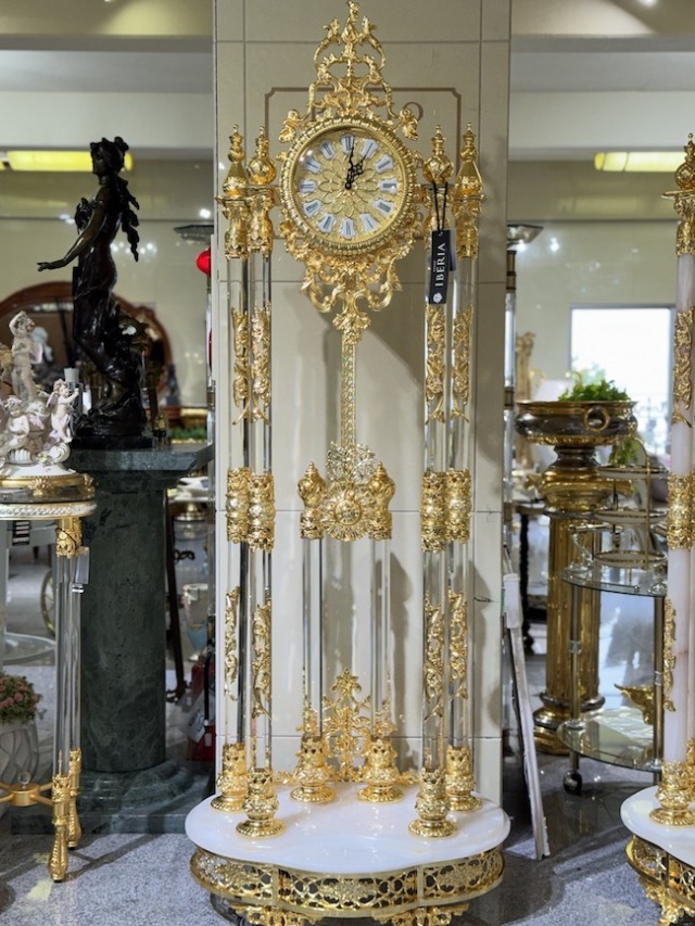 クリスタルホールクロック｜クリア|ゴールド|オブジェ |Crystal|hole |clock|clear|gold|Objet OBJ7046IB