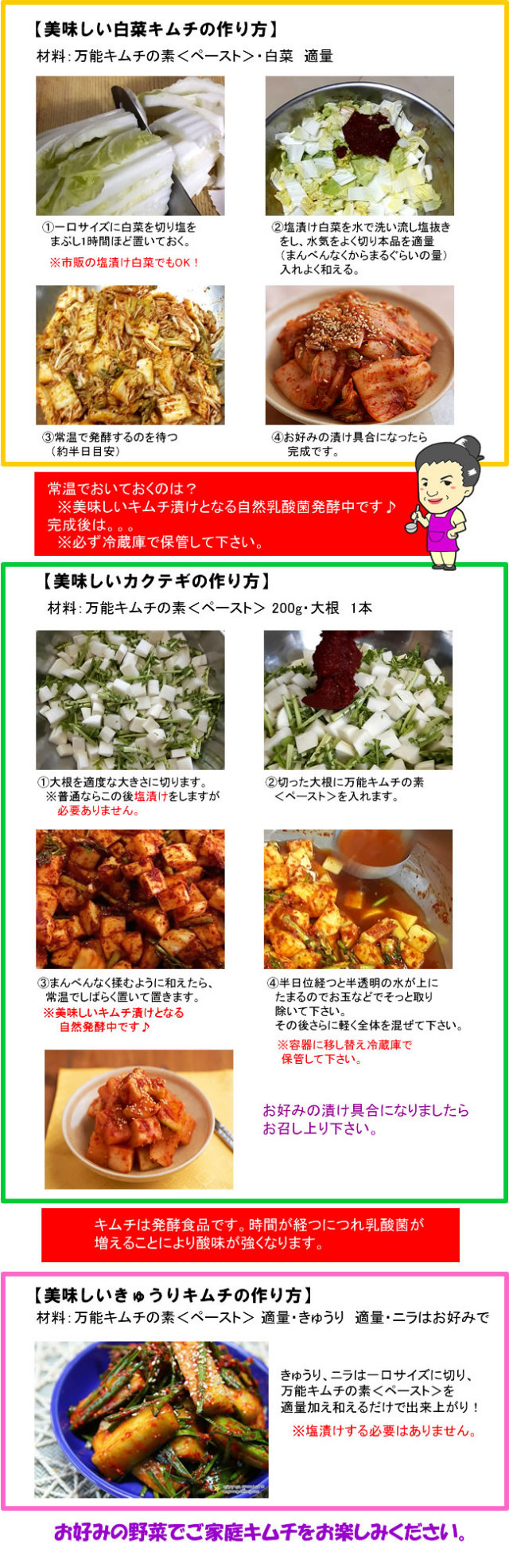 切ってからめておくだけで簡単キムチ完成！★ハンおばさん特製♪万能キムチの素＜ペースト＞/200ｇ