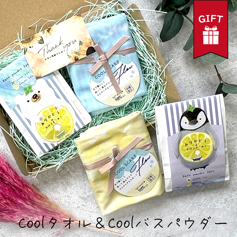 ギフト クール スカーフ 入浴剤 ギフト セット メール便対応 UV 抗菌 防臭 おしゃれ かわいい かっこいい 春夏 UV対策 熱中症対策 省エネ 電気代節約 ガーデニング 誕生日 プレゼント お中元
