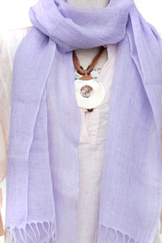 ストール■リネンストール（パープル）