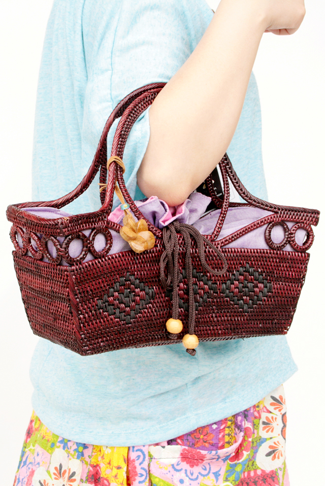 アタ製手提げかごバッグ