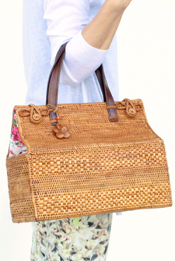 角型　花布手提げかごアタバッグ