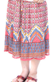 スカート■インド製ひざ丈プリントスカート