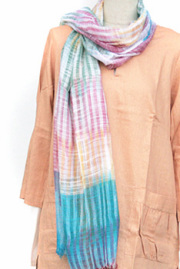 ストール■インド製ネイティブ柄ストール（BLUE）