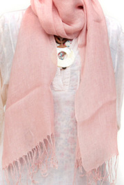 ストール■リネンストール（ライトピンク）