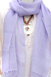 ストール■リネンストール（パープル）