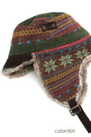 帽子■耳あてファー付帽子（KH）