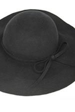 フェルトつば広帽子（ブラック）