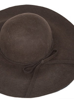 フェルトつば広帽子（ブラウン)