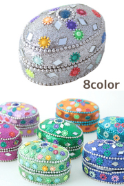 ラメ小物入れオーバル