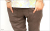 裾ゴム入りコットンパンツカーキ