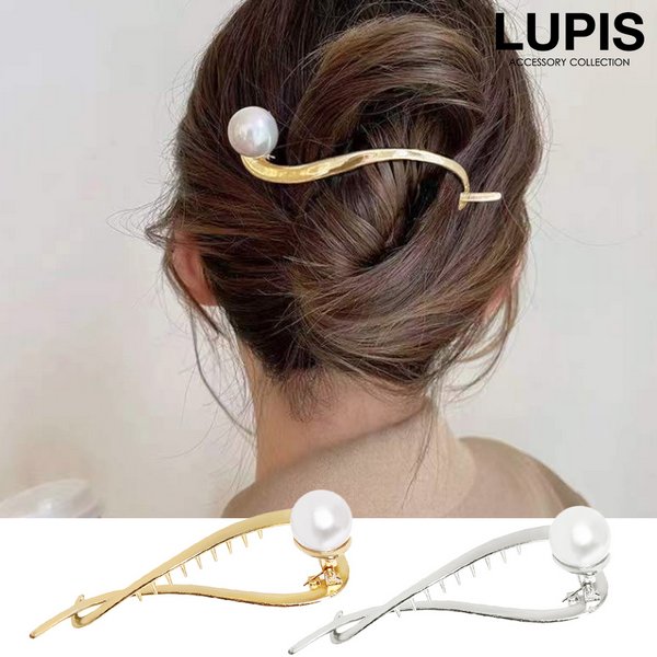 ルピス バナナクリップ レディース ヘアアクセサリー メタル パール おしゃれ 大人 上品 華やか シンプル ゴールド シルバー LUPIS ルピス バナナクリップ レディース ヘアアクセサリー メタル パール おしゃれ 大人 上品 華やか シンプル ゴールド シルバー LUPIS
