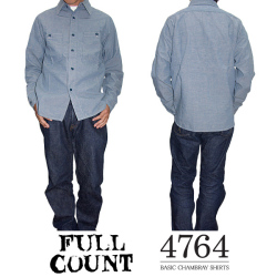 FULLCOUNT �ե륫����� BASIC CHAMBRAY SHIRTS �١����å������֥졼����ġ�4764 -JOE-