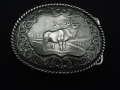 MONTANA  Bkl-Elk Badge Antq Silver 61011