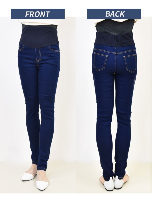 <マタニティパンツ>スーパーストレッチ美脚スキニーデニムパンツ マタニティ 産後 スーパーストレッチ マタニティウェア デニム ジーンズ 妊婦パンツ 妊婦服 妊婦用 オールシーズン 【B】【ボトムスまとめ割引対象】※別途イベント開催時は対象外