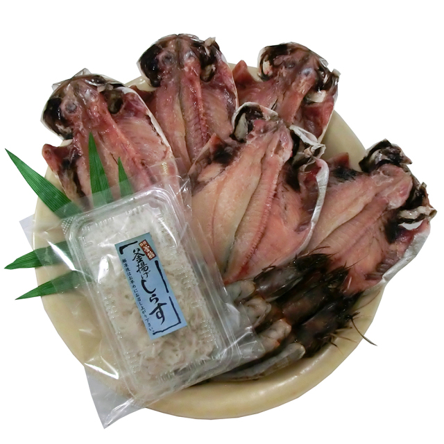 磯の香(あじ3・えぼ鯛2・天使の海老3・釜揚げしらす1) 磯の香セット