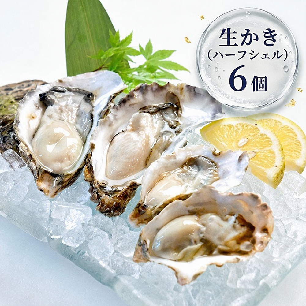 【生かき】《生食用》ハーフシェルオイスター 6個入