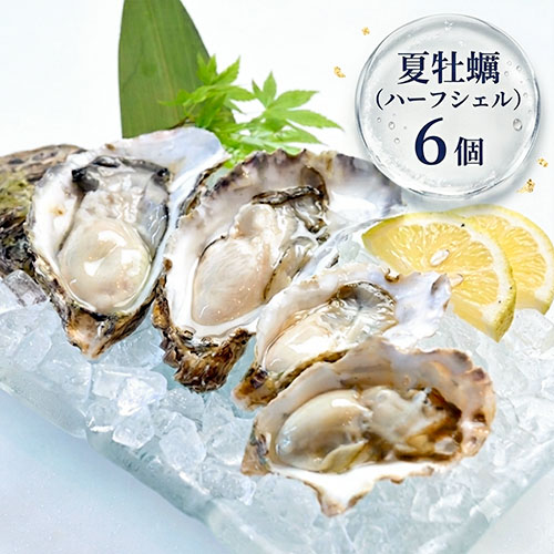 【夏牡蠣】《生食用》ハーフシェルオイスター 6個入