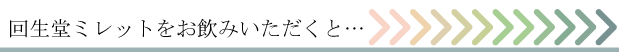 回生堂ミレットをお飲みいただくと・・・