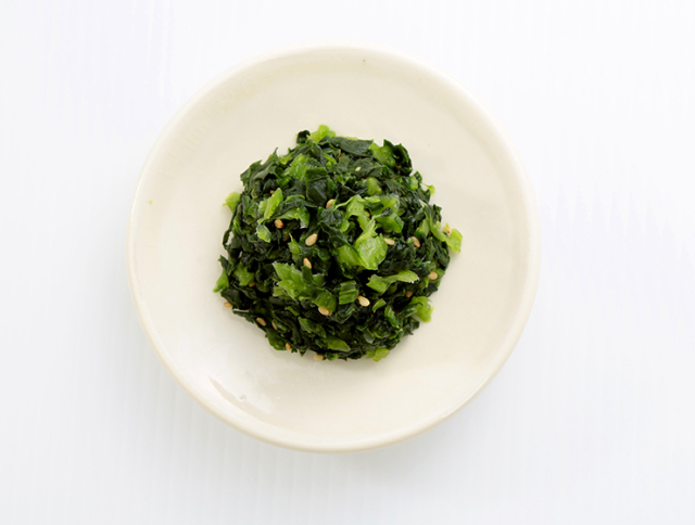 高菜刻みの浅漬皿盛り