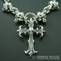 THIRTEEN DESIGNS(�����ƥ�����ǥ�����)   SMALL SKULL CHAIN & SMALL THRON CROSS NECKLACE��KN-3N��
