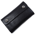 CHROME HEARTS(������ϡ���)���������֡��������ܥ��󡦥֥�å����إӡ��쥶����Wave Wallet Black Heavy Leather w/BS Fleur Buttons