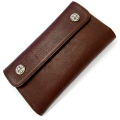 CHROME HEARTS(������ϡ���)���������֡��������ܥ��󡦥֥饦�󡦥إӡ��쥶����Wave Wallet Brown Heavy Leather w/Cross Buttons