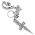 TRAVIS WALKER(�ȥ�����������)��Skull Hook  Skull Link w/Triple Skull Dagger Key Chain  KCS032