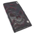 TRAVIS WALKER(�ȥ�����������)��Large 3 Fold Wallet-Shark  w/#13 Flame Skull Artwork  4W04-13C