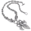 TRAVIS WALKER(�ȥ�����������)��The Trident w/2 Skull w/Integrated Royal Cross Links Necklace  NCS003