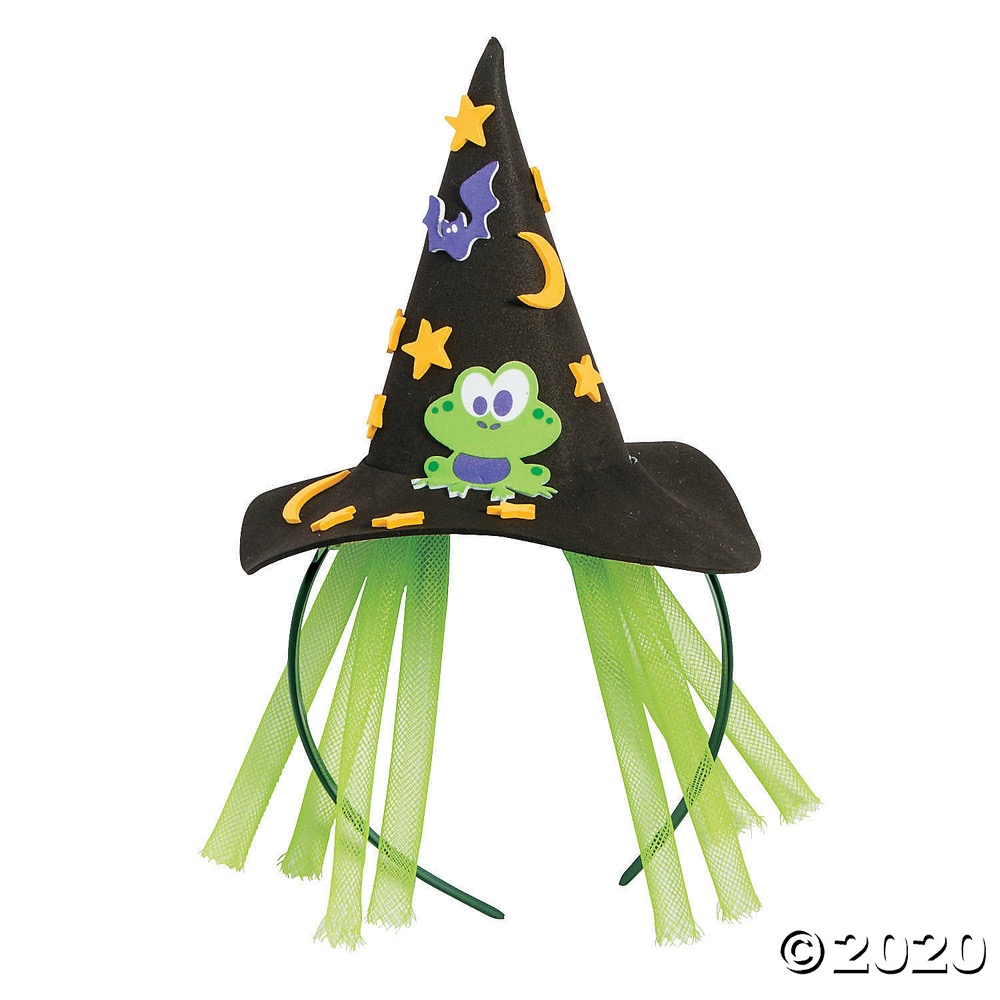 《在庫限りで終了》[6個組]【子ども工作キット：ハロウィン H-37】ハロウィン ウィッチハット ヘッドバンド クラフトキット