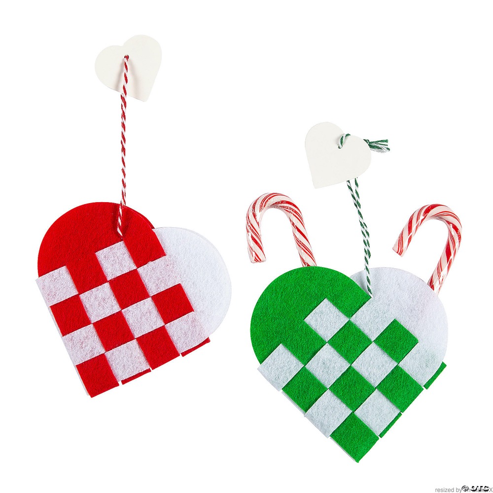 [12個組]【子どもクリスマス工作キット18】 クリスマス フェルト ハート オーナメントキット
